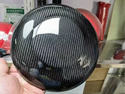 Carbon fiber automotive shell weave detail
