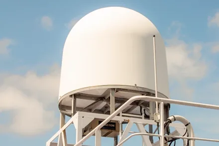 FRP radome - installed on antenna and radar system