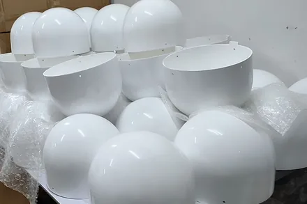 FRP radome - surface detail and gel coat finish